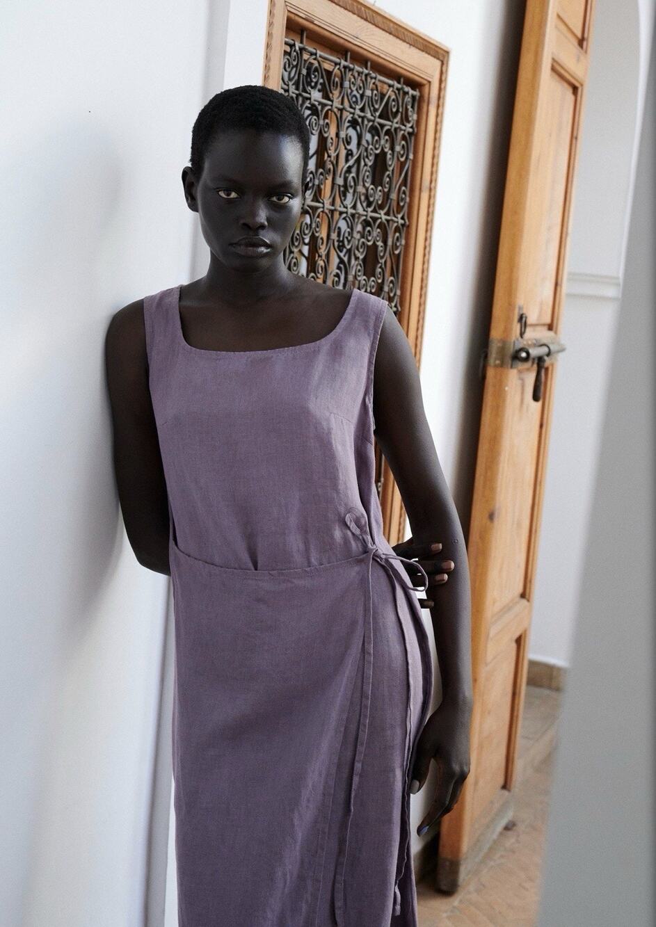 Linen Fox "Alexandra" dress in Dusty Lavander Women’s XXL